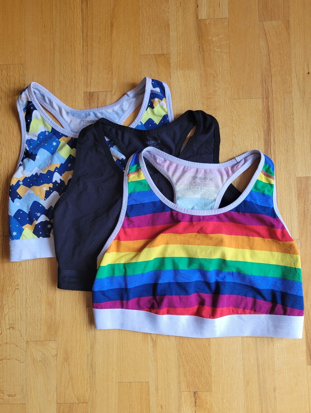 TomboyX Bundle Lot (3) Racerback Soft Bra Scoop Neck Cotton Bralette Sz 2X